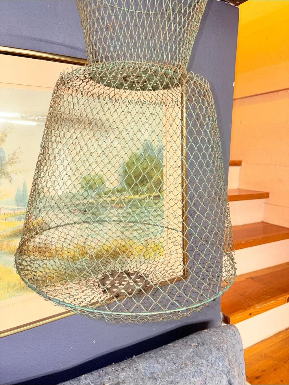 Vintage French Fishing Basket
